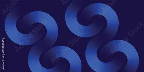 Abstract blue glowing geometric lines on dark blue background. Modern shiny blue circle lines pattern. Futuristic technology concept. Suit for cover, poster, banner modern