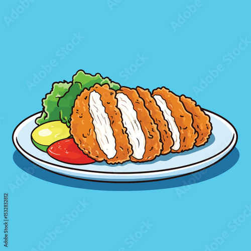 Crispy Breaded Chicken Cutlets with Salad Garnish