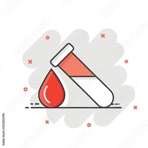 Blood sample collection medical analysis vector illustration in a comic book style