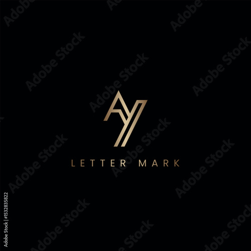 Initial Luxury AY YA Monogram Logo Design, Elegant Lettermark Logo Template.
