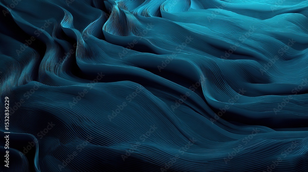 Obraz premium Abstract Blue Textured Pattern Wallpaper with Undulating Waves