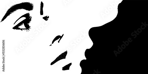 Abstract face in thought with temple touch concept