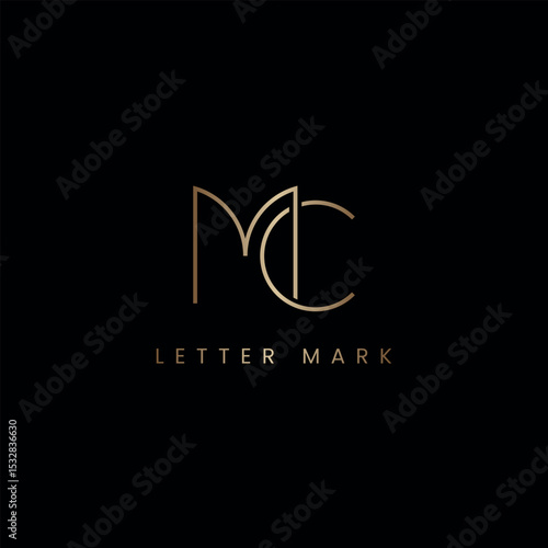 Initial Luxury MC CM Monogram Logo Design, Elegant Lettermark Logo Template.