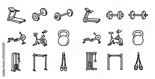 Hand-Drawn Gym Icons