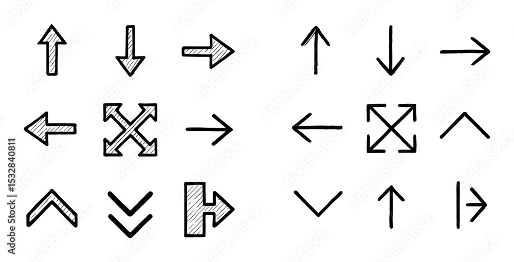 Hand-Drawn Arrow Icons Hand-Drawn Arrow Icons