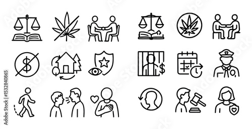 Criminal Justice Icon Grid