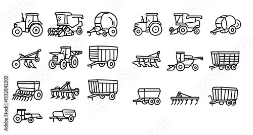 Agricultural Machinery Icons