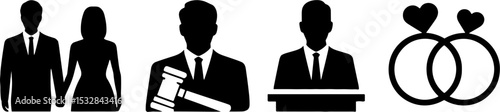 Marriage Court Judge Couple Holding Hands Wedding Rings