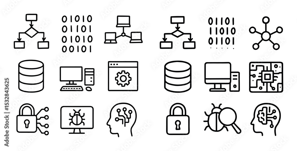 Fototapeta premium Computer Science Icons