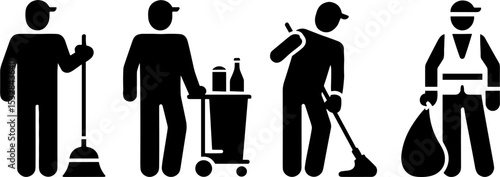 Cleaning Workers Set Janitor Garbage Collector Housekeeping