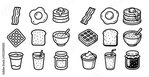 9 Breakfast Sketch Icons