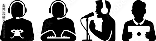 Gamer Podcaster Streamer Microphone Headset Communication Set