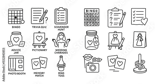 Bridal Shower Games Icons