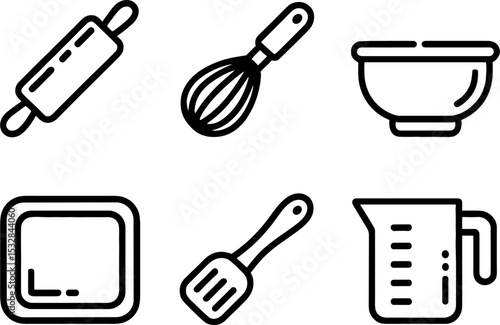 Kitchen Utensils Set Rolling Pin Whisk Mixing Bowl Measuring Cup