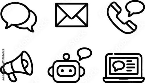 Communications Chat Email Call Bot Laptop Messaging Interface