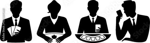 Casino Poker Players Holding Cards Gambling Table Scene