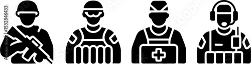 Military Soldier Medic Communication Personnels Set