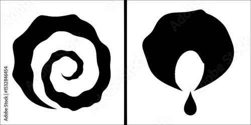 Abstract spiral path and melting moon design for artistic inspiration and creativity