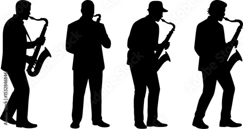Saxophone Player Silhouette Jazz Musician Performance Set