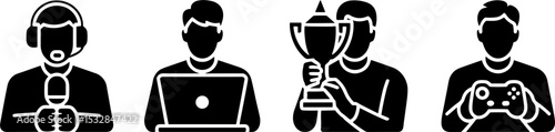 Esports Commentator Player Winner Gamers Set