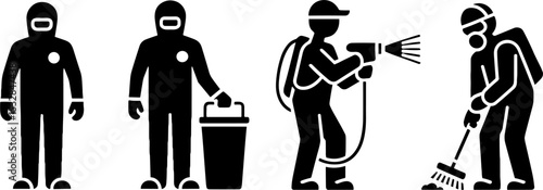 Hazmat Suit Worker Decontamination Cleaning Safetys Set