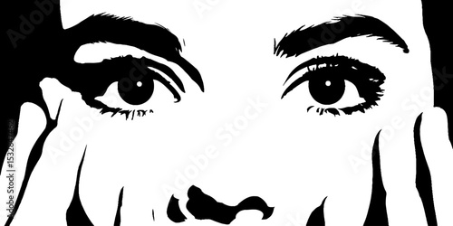 Surprised expressions with wide eyes and parted mouth for emotional design and creativity