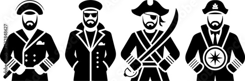 Sailor Captain Pirate Naval Officer Set Characters