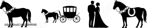 Wallpaper Mural Horse Carriage Bride Groom Wedding Silhouettes Torontodigital.ca