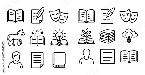 Literature Icon Grid