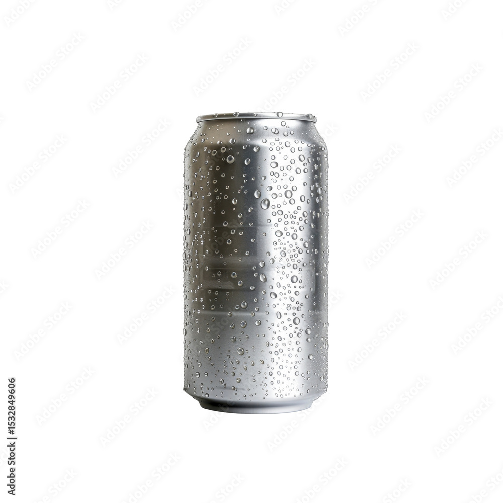 Cold Aluminum Can with Condensation - Refreshing Beverage Concept Cold Aluminum Can with Condensation - Refreshing Beverage Concept