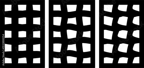 High contrast black and white fabric weave pattern design for textiles
