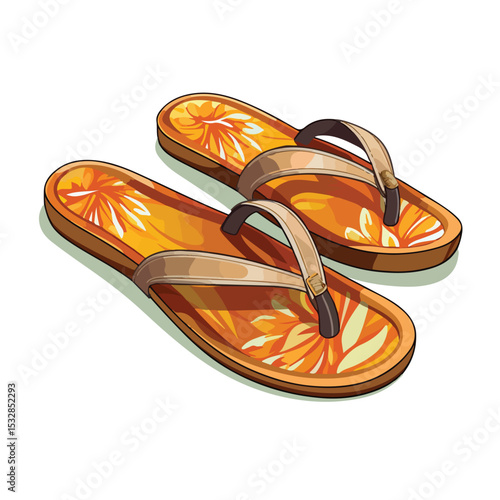 Trendy Sandals and Flip Flops Vector Illustration for Summer Fashion Collection