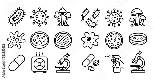 Microbiology Icon Sketches