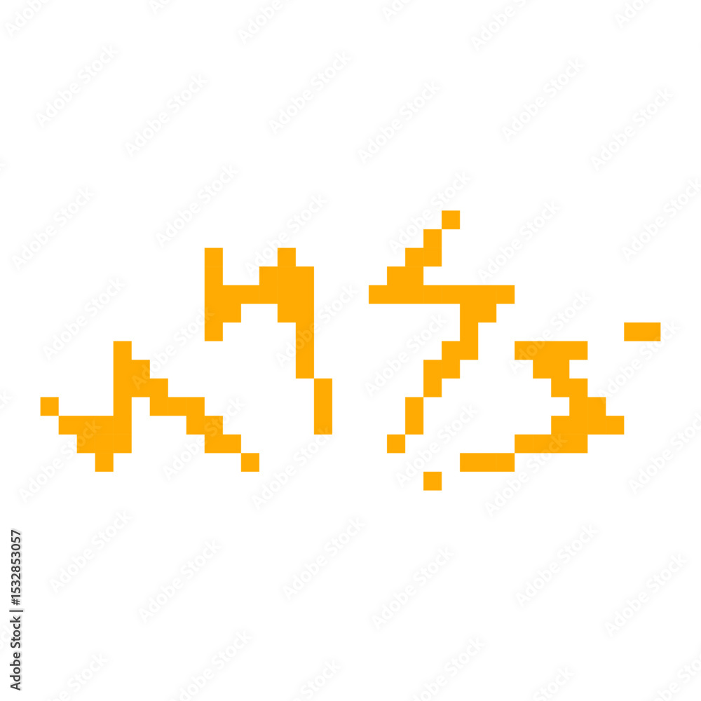 Obraz premium Mosaic pixel art of an exclamation mark in a bold design. the retro style features vibrant colors.