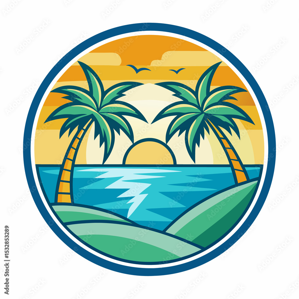 custom made wallpaper toronto digitalsummer beach logo vector illustration