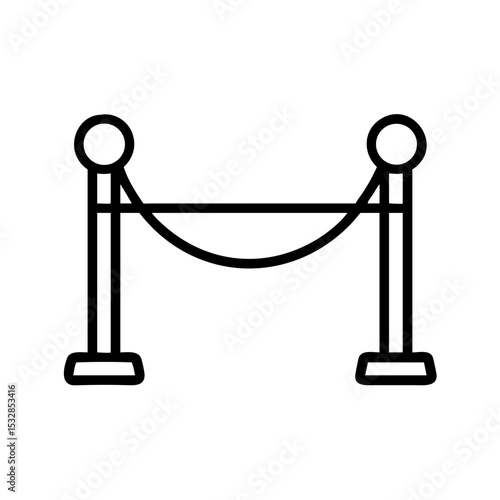 An elegant stanchion rope barrier with a classic design for event crowd control and access management use