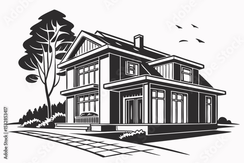 premium home sihouette black vector