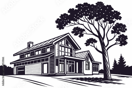 premium home sihouette black vector