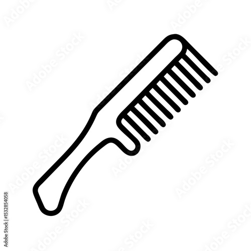 Styling tool with handle and teeth used for grooming and detangling hair on a white background image