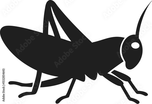 Grasshopper silhouette agile insect known for its powerful hind legs and rapid movement