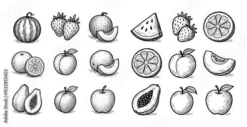 Low-Calorie Fruit Icons