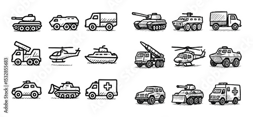 Military Vehicles Icons