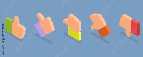 3D Isometric Flat Vector Illustration of Mood Tracker, Feedback Survey