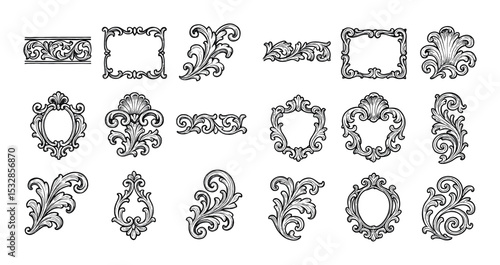 Baroque Scroll Icon Grid