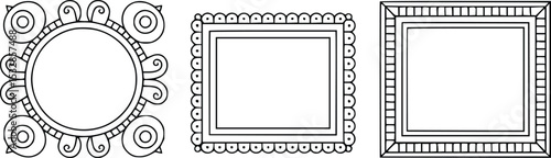 Elegant decorative frames set perfect for design projects wedding invitations scrapbook pages or creative artwork needing stylish borders and ornate accents, silhouette