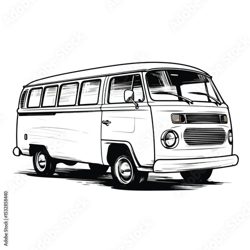 Professional Cargo Van Vehicle Scribble Vector Illustration for Commercial Use