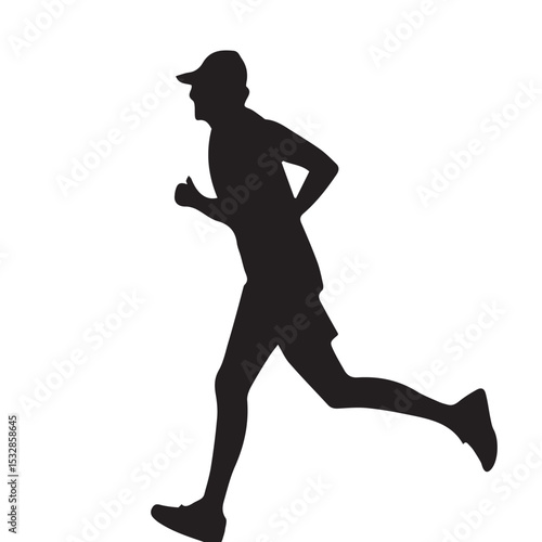 Silhouette of a man jogging