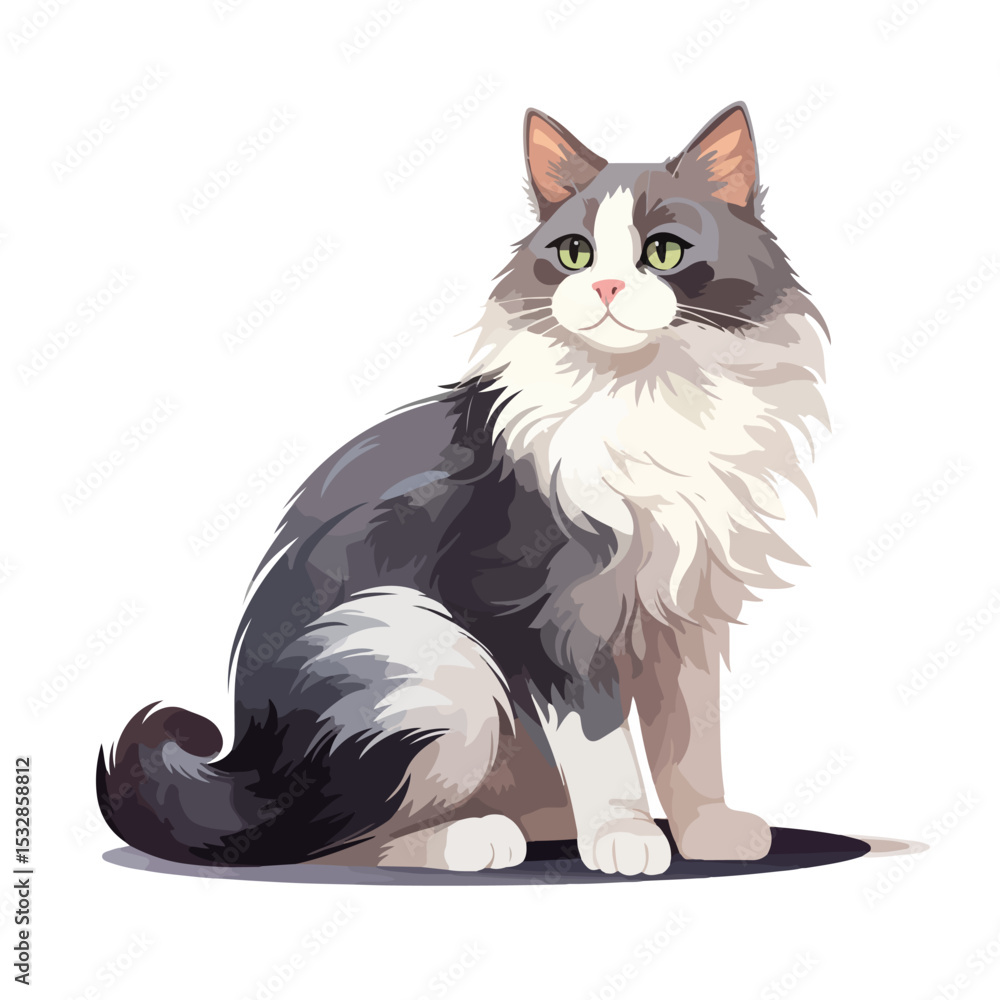 Cute Domestic Cat Character Vector Illustration for Pet Lovers and Animal Enthusiasts Cute Domestic Cat Character Vector Illustration for Pet Lovers and Animal Enthusiasts