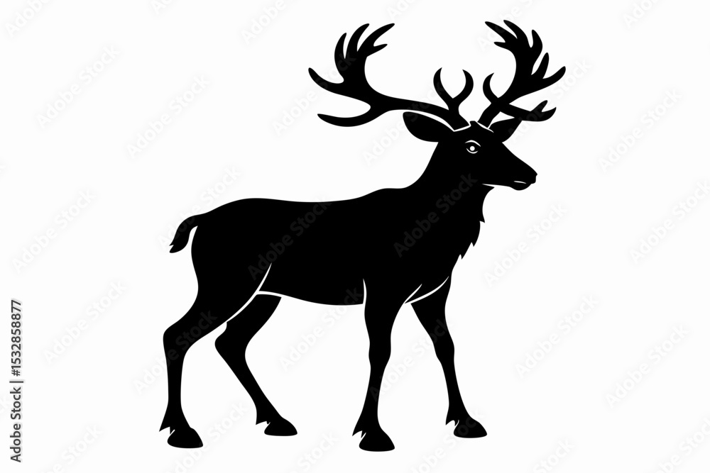 Fototapeta premium caribou sihouette black vector
