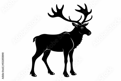 caribou sihouette black vector